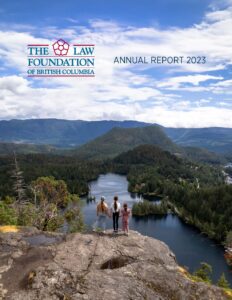 three children standing on Pender Hill, Sunshine Coast looking out over water and mountains. 